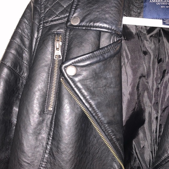 American Eagle M faux leather moto jacket - Picture 5 of 8
